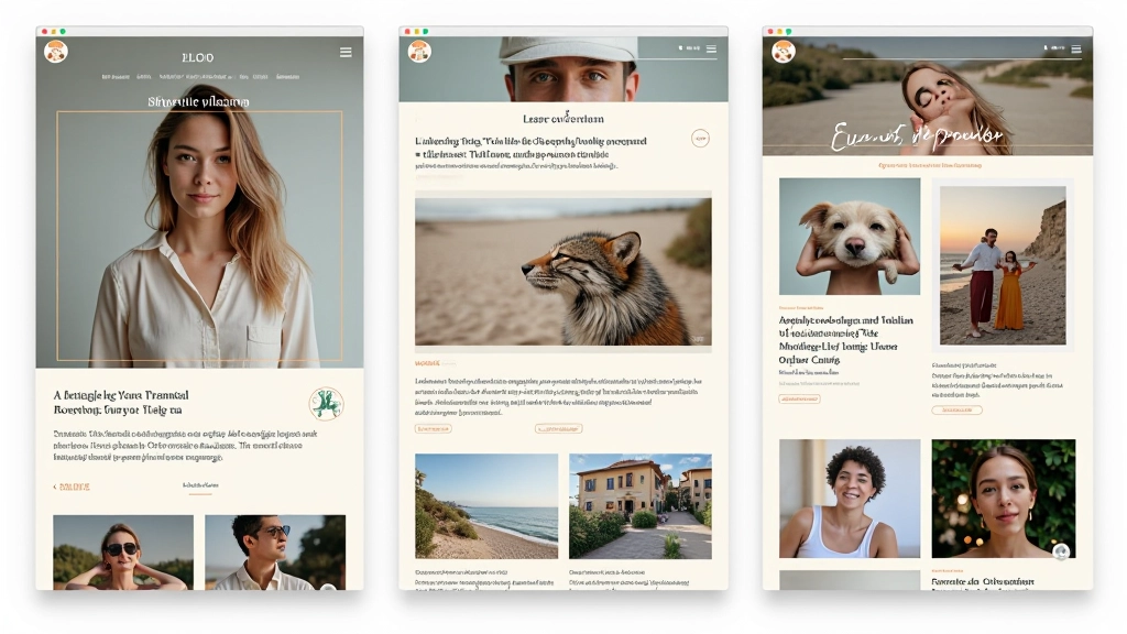 Composizione di tre schermate di siti web italiani che mostrano diverse applicazioni della sezione aurea negli hero, tipografia, e spaziatura
