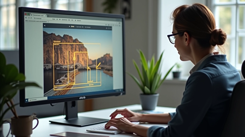 Designer al computer che applica sezione aurea a layout web italiano
